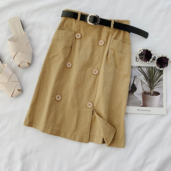 Fusta de dama moderna cu nasturi in mai multe culori