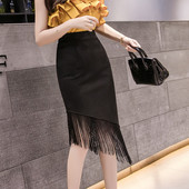 Fusta de dama model nou cu talie inalta de culoare neagra