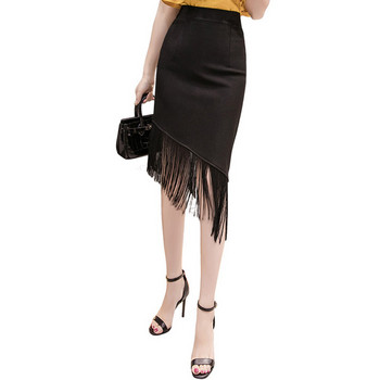 Fusta de dama model nou cu talie inalta de culoare neagra