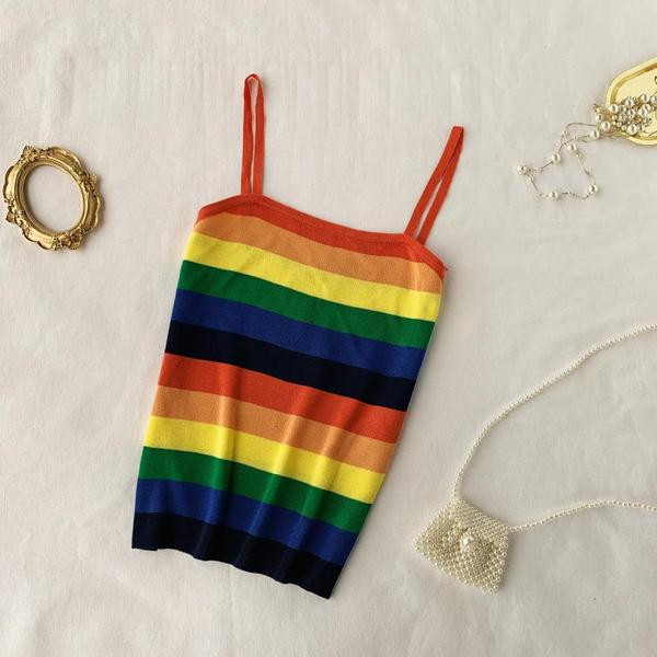 Maieu de damă colorat cu bretele subțiri