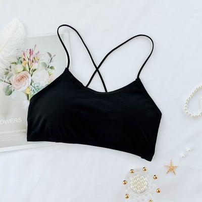 Bustiera dama cu bretele incrucisate in trei culori