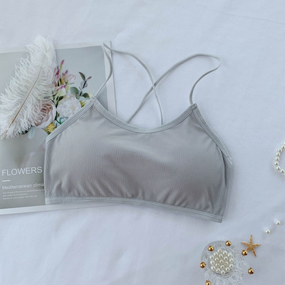 Bustiera dama cu bretele incrucisate in trei culori