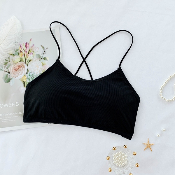 Bustiera dama cu bretele incrucisate in trei culori