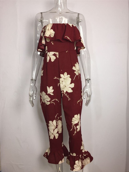 Salopeta de dama eleganta fara bretele cu model floral