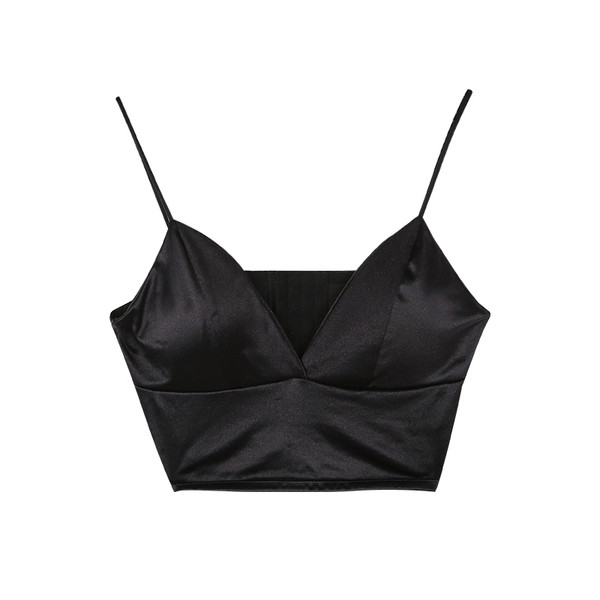 Bustieră de damă de ultimă generație de culoare neagră cu bretele subțiri