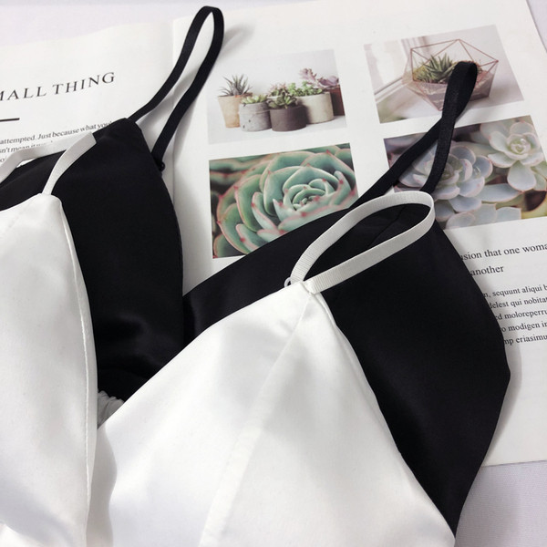 Bustieră modernă de damă în alb și negru, cu bretele subțiri