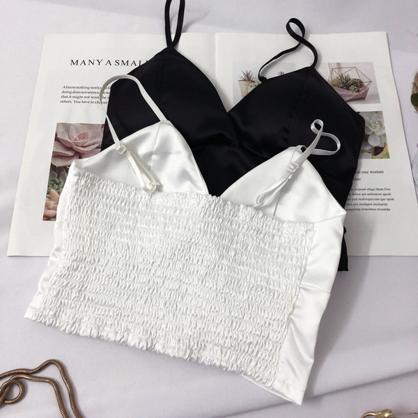 Bustieră modernă de damă în alb și negru, cu bretele subțiri