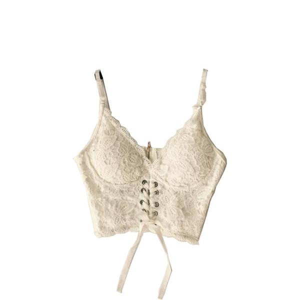 Bustieră modernă din dantelă pentru femei în alb și negru