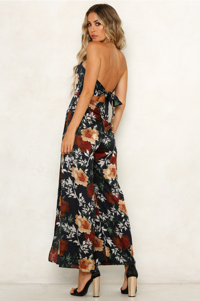 Salopeta de dama fara bretele cu motiv floral