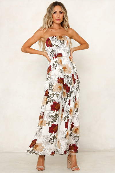 Salopeta de dama fara bretele cu motiv floral