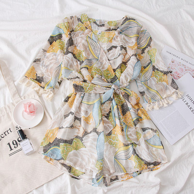 Salopetă de damă modernă cu decolteu în V - două culori