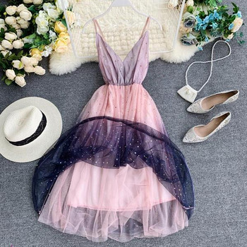 Rochie moderna de dama in culori irizate