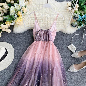 Rochie moderna de dama in culori irizate