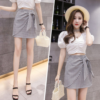 Fusta de dama actuala cu talie inalta in doua culori