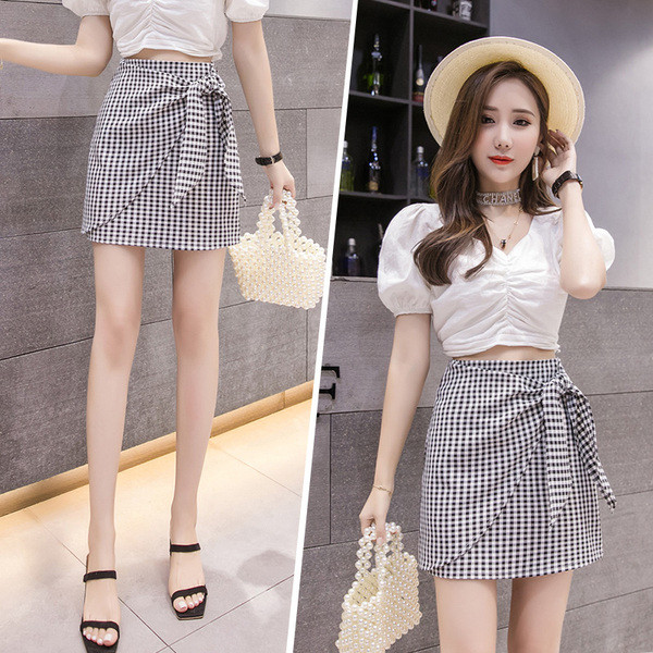 Fusta de dama actuala cu talie inalta in doua culori