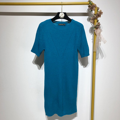 Rochie casual confectionata din tricotat subtire cu maneci scurte in doua culori