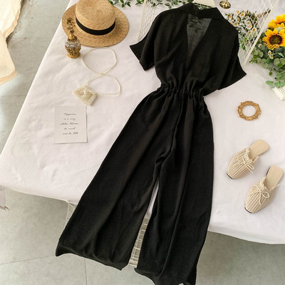 Salopetă lungă de damă modernă în negru