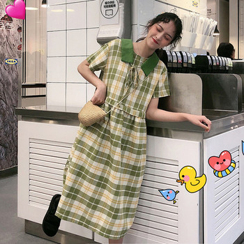 Rochie casual dama in carouri in doua culori