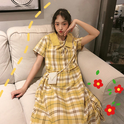 Rochie casual dama in carouri in doua culori