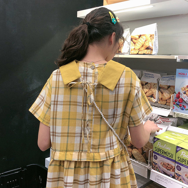 Rochie casual dama in carouri in doua culori