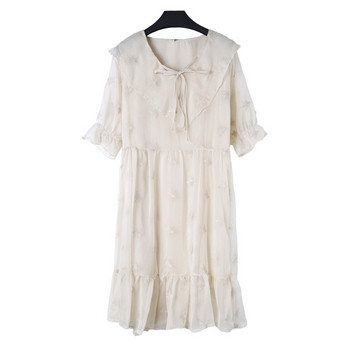 Rochie lungă de damă modernă de culoare albă