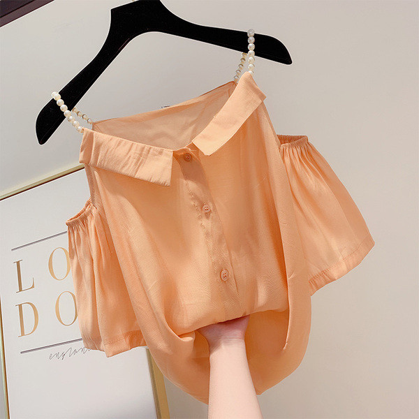 Cămașă modernă de damă cu perle în două culori