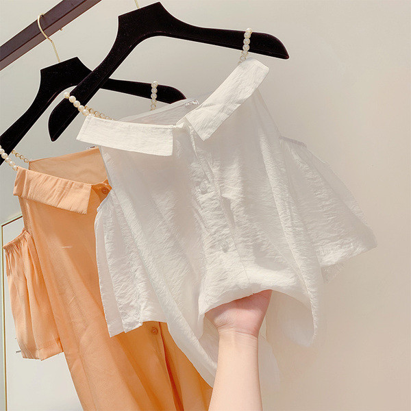 Cămașă modernă de damă cu perle în două culori