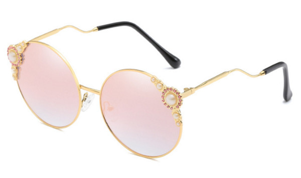 Ochelari de soare eleganti de dama cu perle in mai multe culori