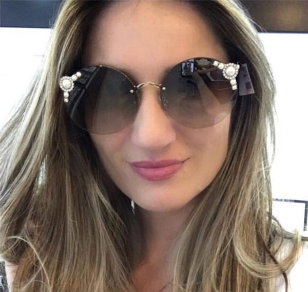 Ochelari de soare eleganti de dama cu perle in mai multe culori