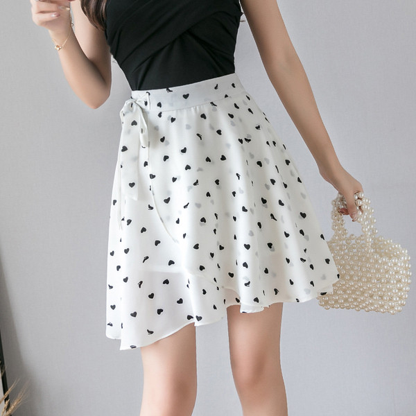 Fusta de dama moderna cu talie inalta - in alb si negru