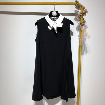 Rochie de dama neagra cu guler clasic cu panglica