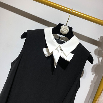 Rochie de dama neagra cu guler clasic cu panglica