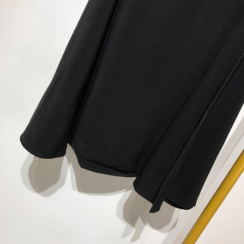 Rochie de dama neagra cu guler clasic cu panglica