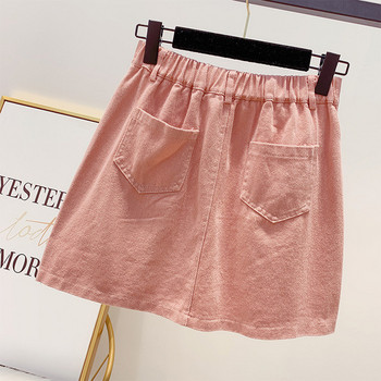 Fusta de dama din denim cu talie inalta in trei culori