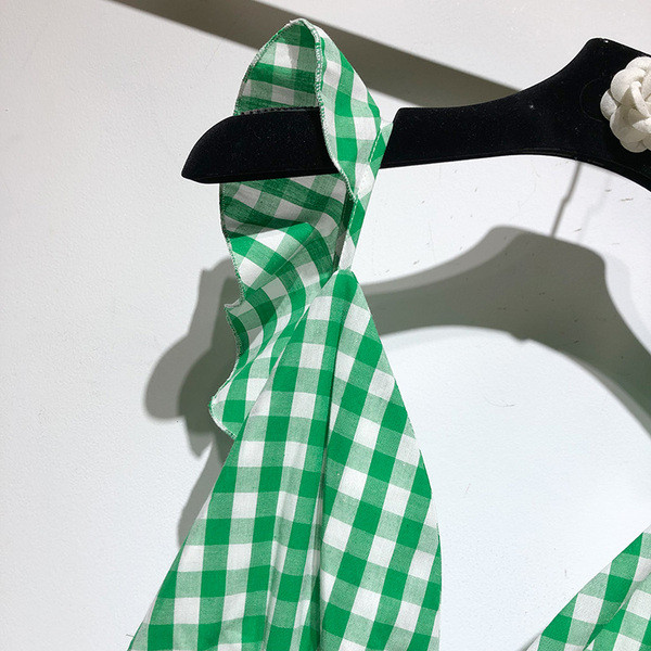 Rochie dama in carouri cu bretele