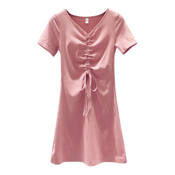 Rochie casual de dama cu maneci scurte in trei culori