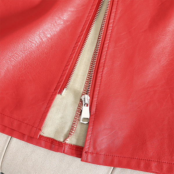 Fusta de dama eleganta din piele ecologica cu fermoar in mai multe culori