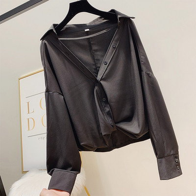 Cămașă de damă cu mâneci lungi și guler în mai multe culori