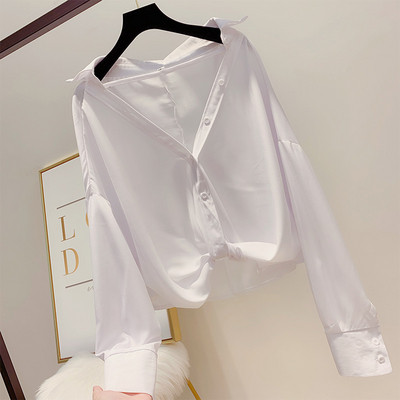 Cămașă de damă cu mâneci lungi și guler în mai multe culori