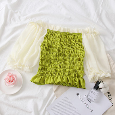 Cămașă elegantă de damă cu umerii goi și mâneci 3/4 - mai multe culori