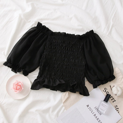 Cămașă elegantă de damă cu umerii goi și mâneci 3/4 - mai multe culori