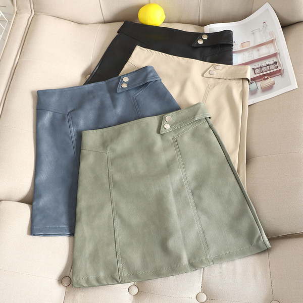 Fusta scurta de dama din piele ecologica in mai multe culori