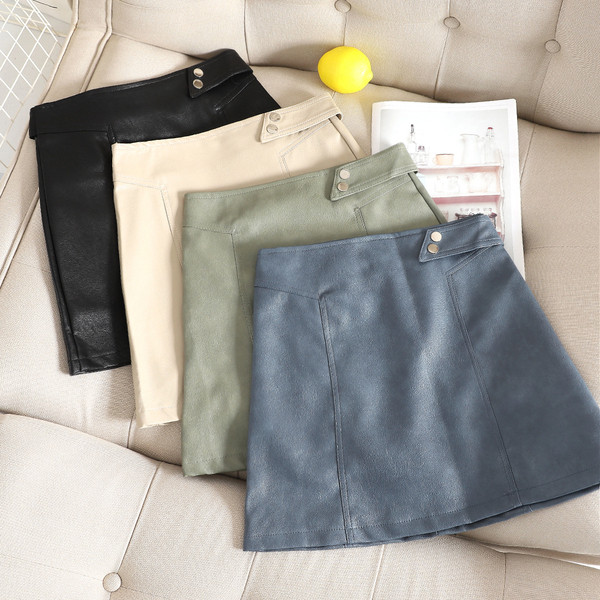 Fusta scurta de dama din piele ecologica in mai multe culori