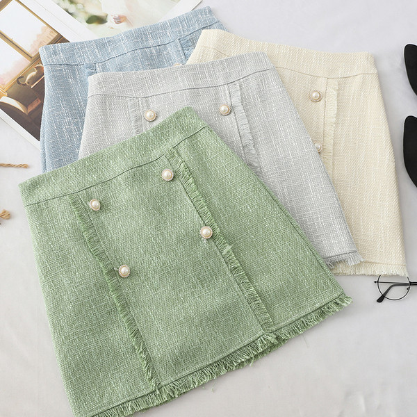 Fusta de dama eleganta cu perle in mai multe culori