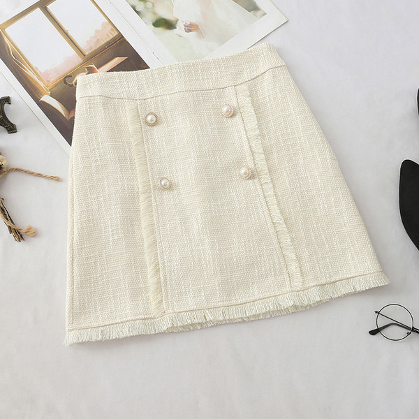 Fusta de dama eleganta cu perle in mai multe culori