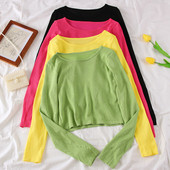 Bluza de dama model nou cu maneci lungi si decolteu O