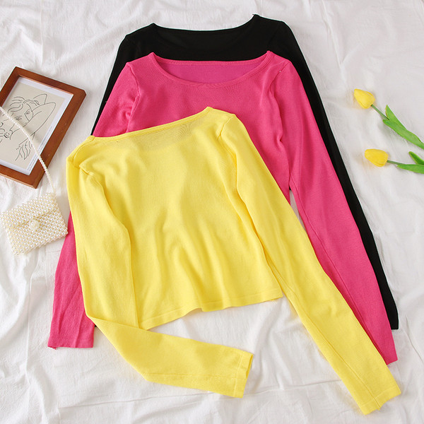 Bluza de dama model nou cu maneci lungi si decolteu O