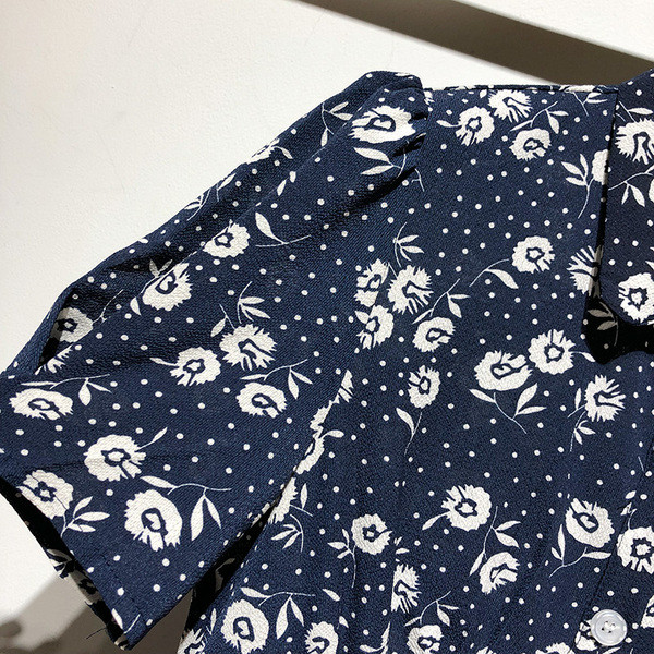 Rochie larga de dama in albastru cu model floral