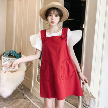 Rochie casual dama de culoare rosie - model croiat