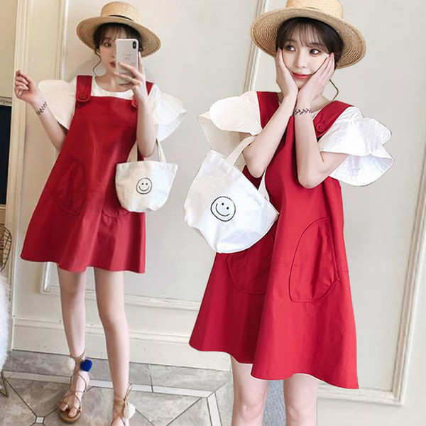 Rochie casual dama de culoare rosie - model croiat